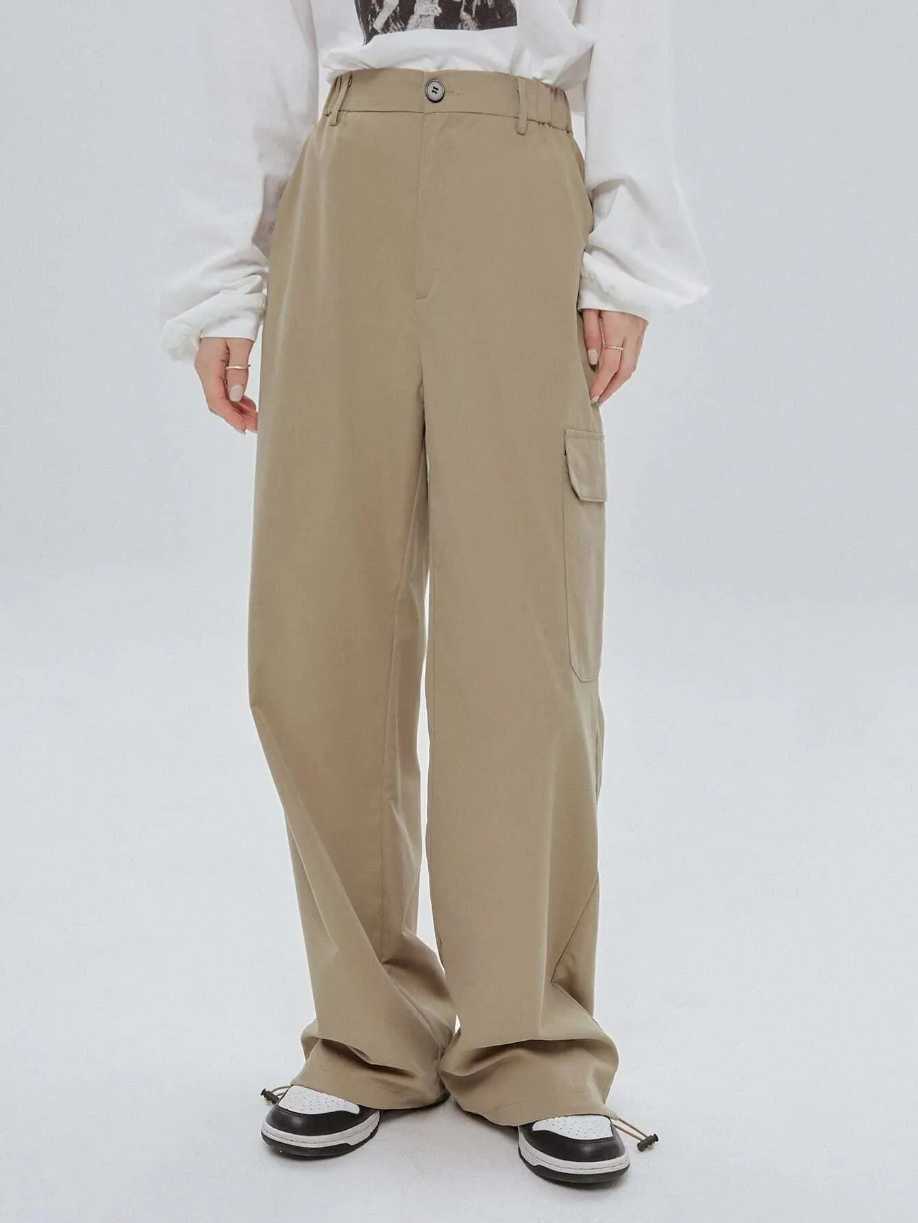 Flap Pocket Drawstring Cargo Pant