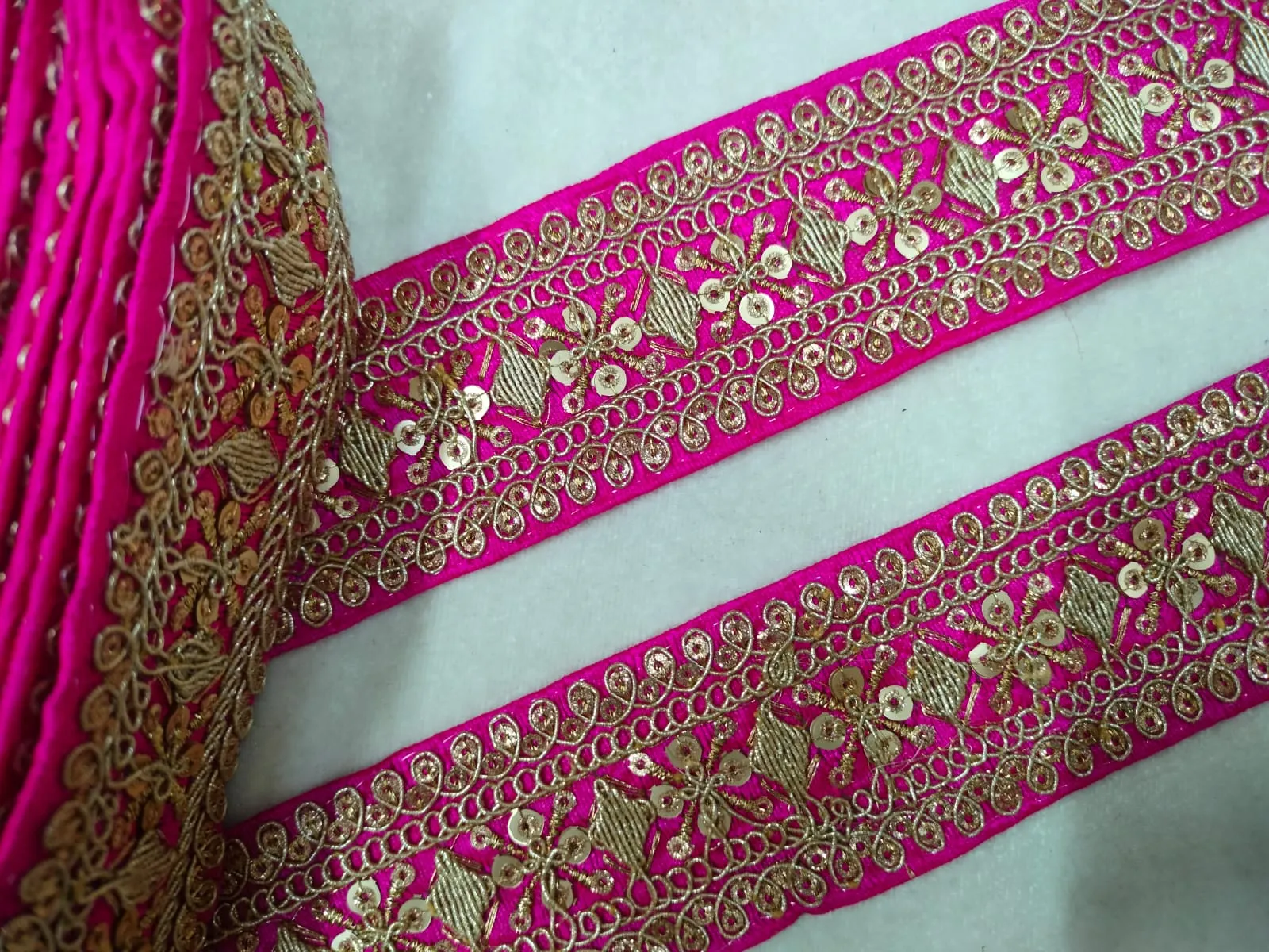 Pink Sequin Trim