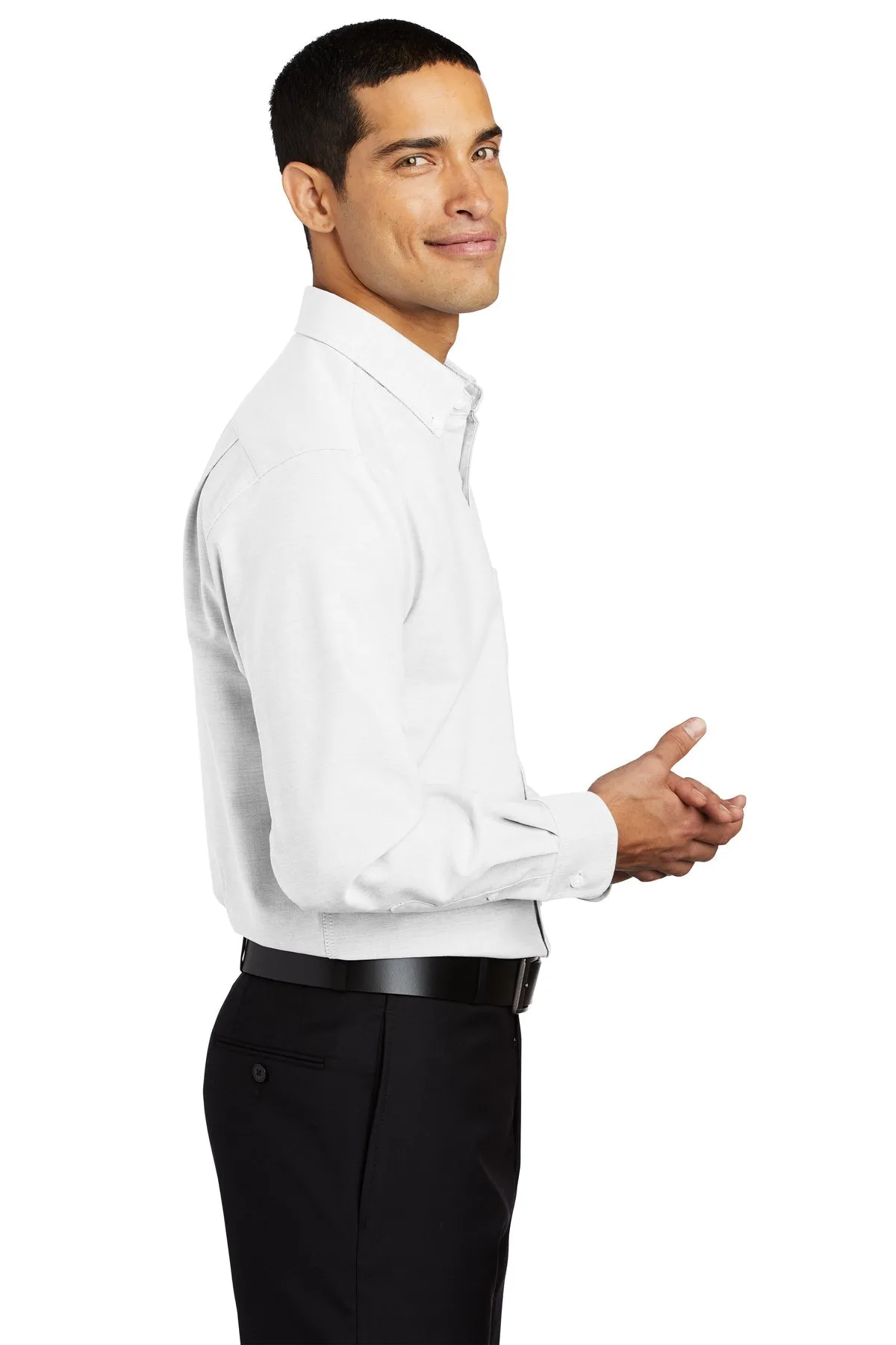 Port Authority SuperPro Oxford Shirt, White [GuidePoint Security]